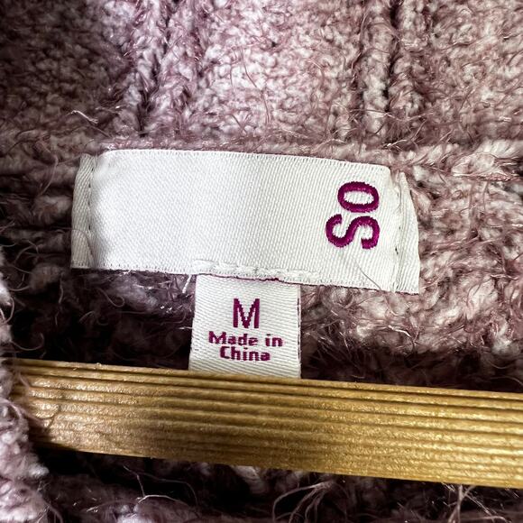 SO Textured Knit Mock Neck Cropped Sweater Womens M Lilac Purple Scandinavian - Picture 5 of 5